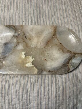 Oval Agate tray.  Polished stone, Dendritic/flower Agate, NWOT.